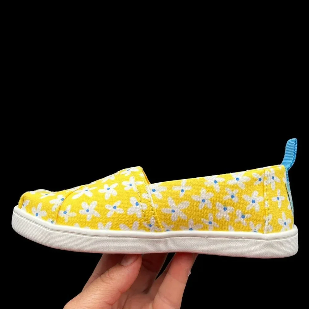 Toms Little Girls‎ Alpargata Shoes Size 12-13 Yellow Slip on Lightweight & Comfy